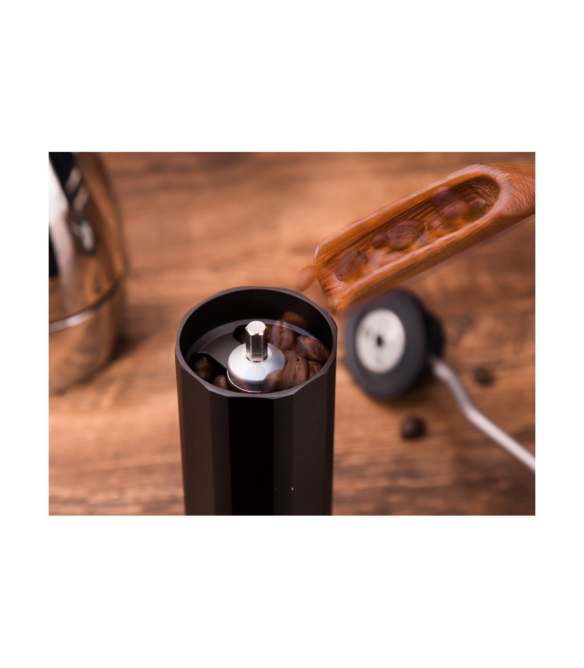 Portable Manual Coffee Grinder Machine-Small Grinders(Grey)