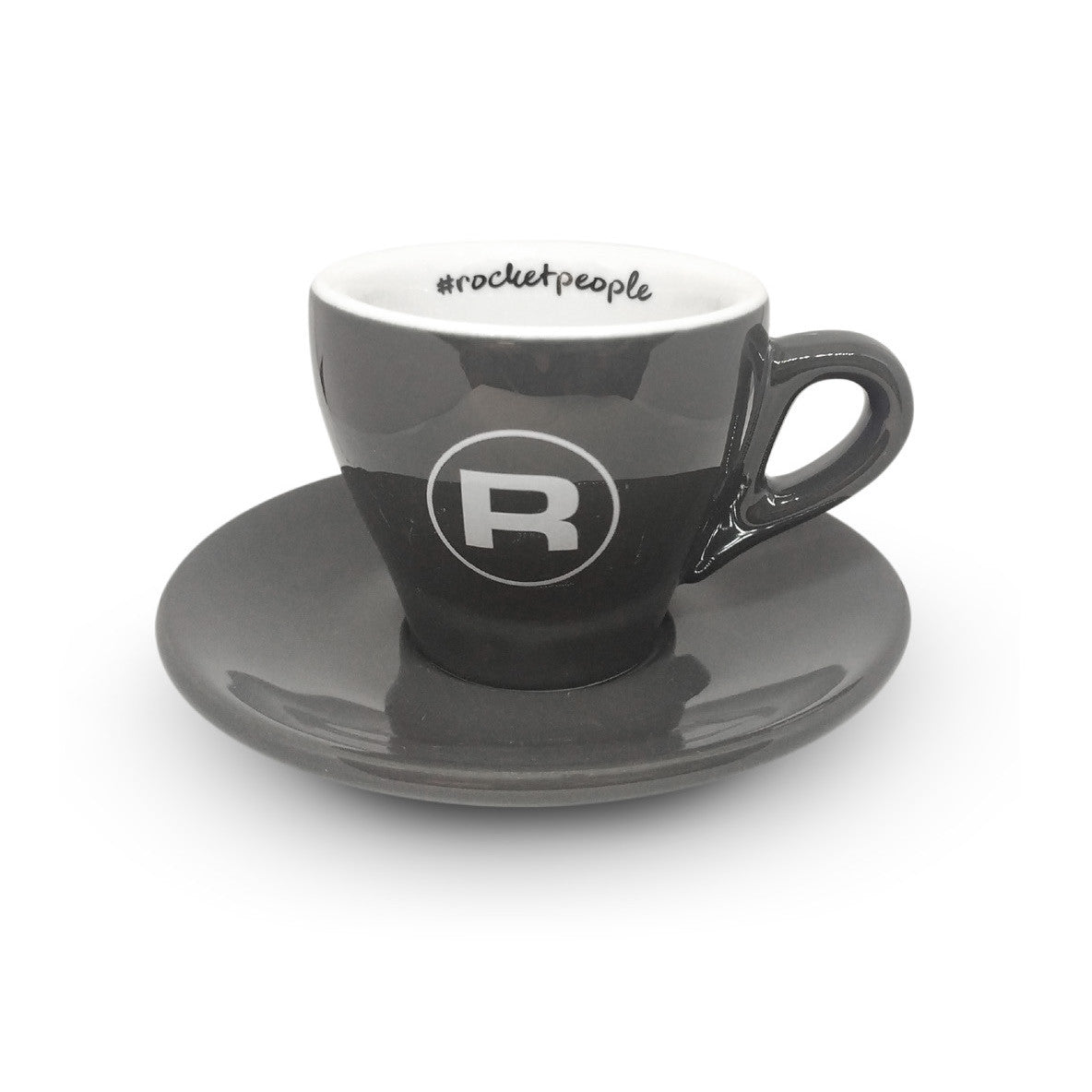 Flat White Hashtag Grey Rocket Cups (Set of 6)