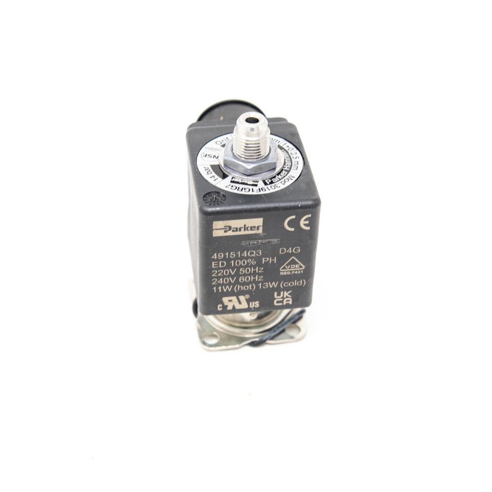 Válvula solenoide Rocket Group de 3 vías con base 230V/60Hz