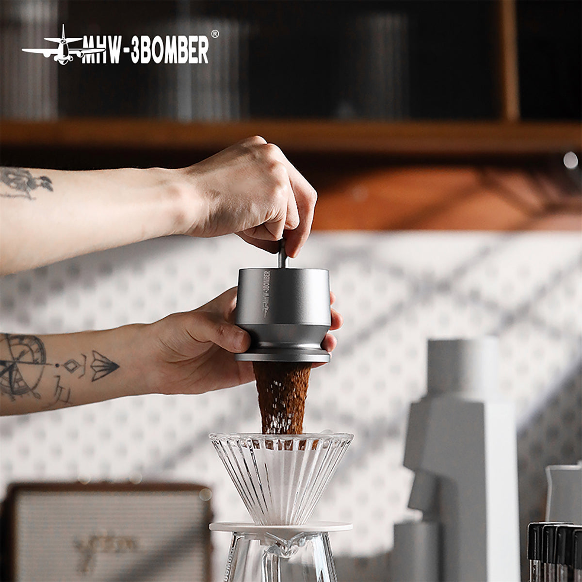 SE Pro Espresso Shaker Funnel Plata Espacial 58mm