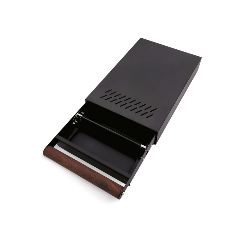 Cajón PC1 Negro Mate con Tirador de Nogal 200x300x55mm