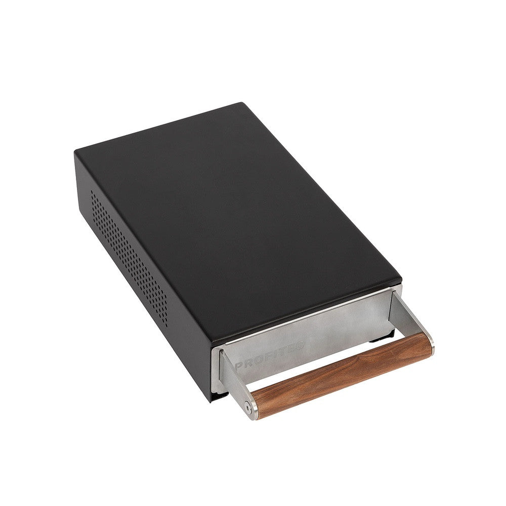 Profitec Matt Black Knock Box Drawer with Wooden Handle