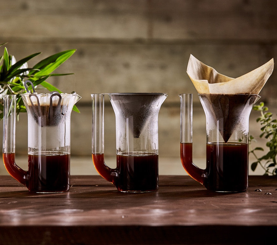 E&B Coffee Brewing Glass Carafe & Flower