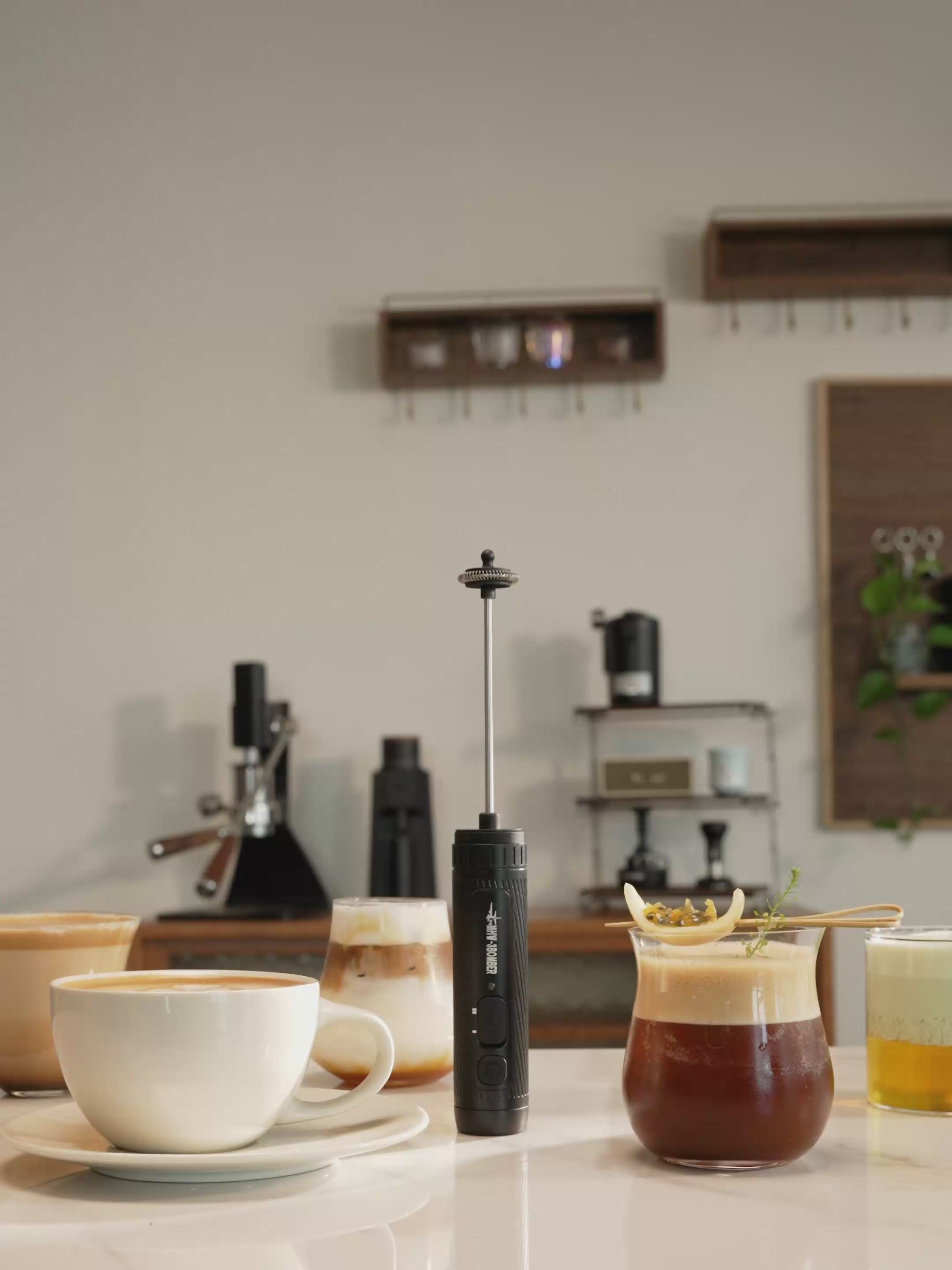 Load video: Magician Electric Milk Frother Black (1200mAh)